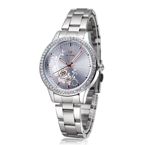 

SKONE Brand Нержавеющая сталь Роскошные Casual Relogio Кварцевые женские часы