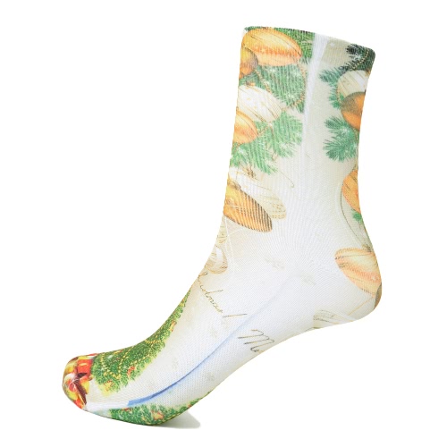 

Christmas Santa Claus Snowman Print Cotton Socks