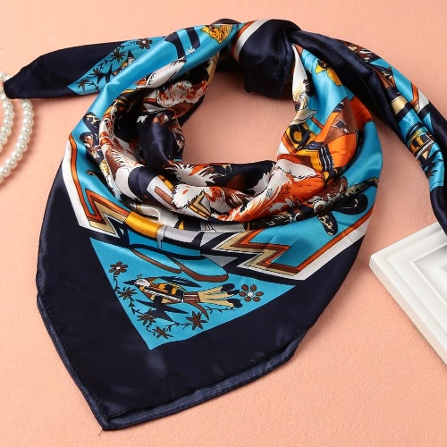 

Vintage Print Kerchief Pashmina Beach Silk Square Scarf