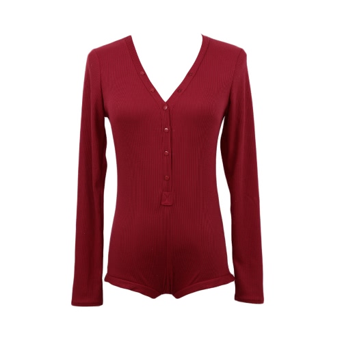 

V-Neck Press Stud Long Sleeve Rompers