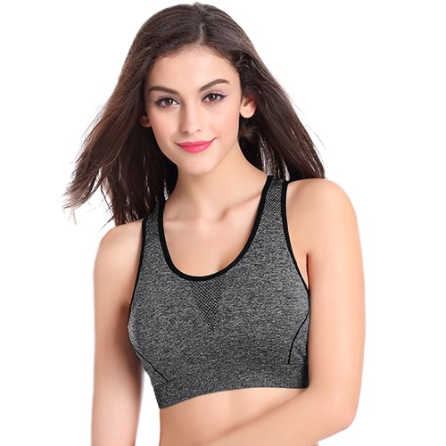 

Fashion Mesh Racer Back Padded Full Cup Push Up Sports Bra