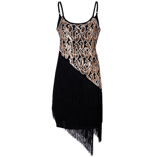 

Мода Женщины Sequin Fringe Party Flapper Без рукавов Кисточка Хем ретро платье