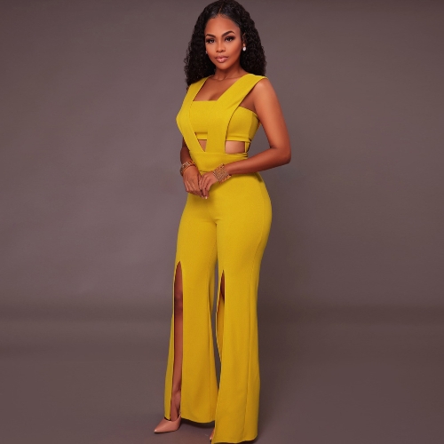 

Sexy Women Sleeveless Deep V Long Jumpsuit