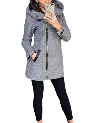 

Women Casual Zip Up Hoodie Long Sleeves Pockets Sweatshirt Coat