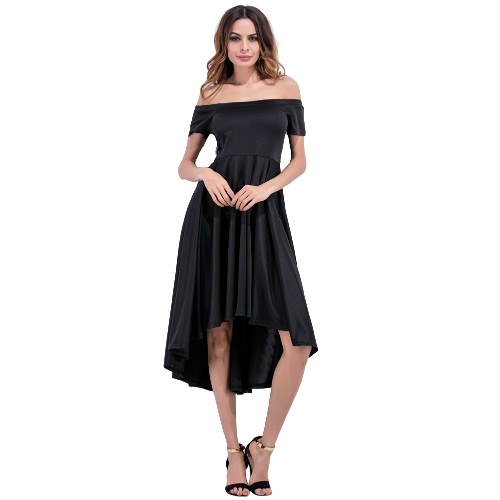 

Asymmetric Off Shoulder High Waist Women's Midi Dress