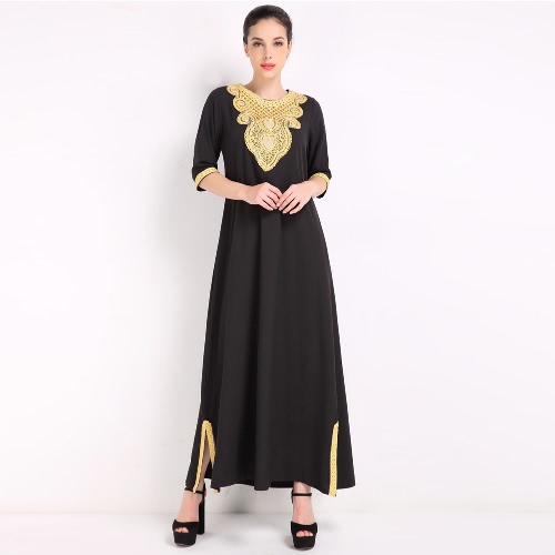 

Fashion Sequined Islamic Arab Robe Maxi Women's Muslim Dress