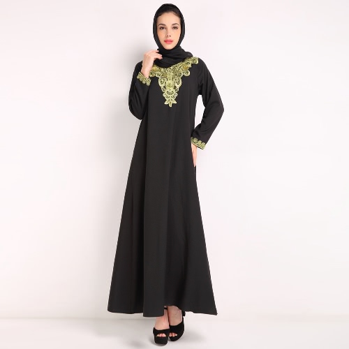 

Fashion Muslim Embroidery Islamic Arab Robe Women's Maxi Dress