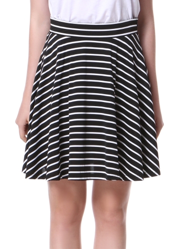 

Fashion Stripe High Waist School Campus A-Line Mini Skirt