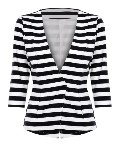 

Three Quarter Sleeve Cardigan Coat Pockets Slim Blazer Casual Jacket Outwear