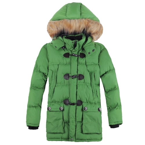 

Мода зимой Мужчины Parka Faux меховой воротник с капюшоном Толстые теплые куртки пальто Верхняя одежда