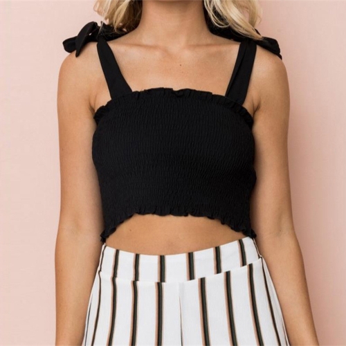 

Sexy Women Crop Strappy Tank Spaghetti Strap Ruffle без рукавов Slim Bustier Vest