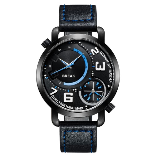 

BREAK Fashion Innovative Dual Time Display Quartz Luxury Men Watches