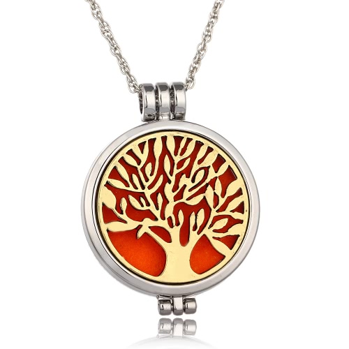 Нежное ювелирное украшение Ароматерапия ожерелье Дерево жизни Pattern Locket Pendant