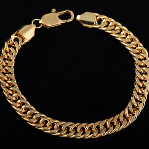 

Fashion Punk Rock Style 18K Gold Plated Metal Link Hand Chain Bracelet