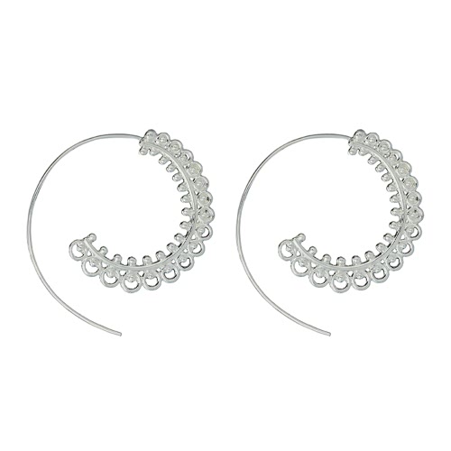 Мода Vintage покрыты круглые спиральные сердца Water-Drop Shaped мотаться серьги