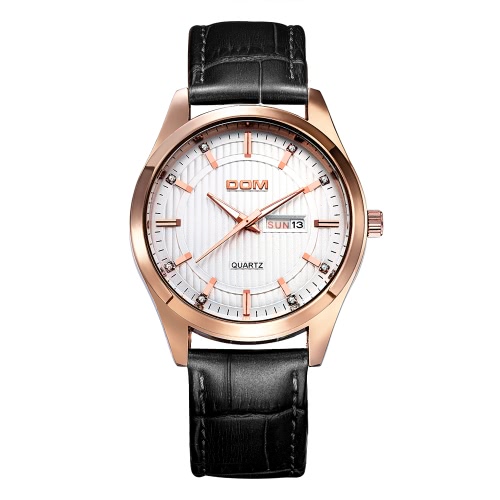 

DOM Brand Luxury Diamond Genuine Leather Men Watch