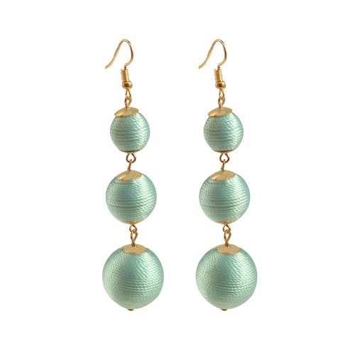 Мода Популярная классическая богемская проволока Curled Balls Line Ear Drop Earrings