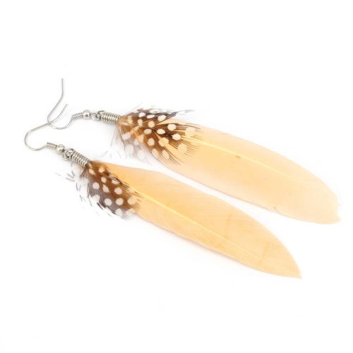 

Stylish Long Feather Chandelier Dangle Eardrop Earrings