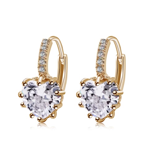 Позолоченные Роскошные уха серьги обруча Циркон Rhinestone Кристалл Мода уникальный Brilliant Сердце мотаться ювелирных изделий шарма повелительницы женщин подарка венчания партии