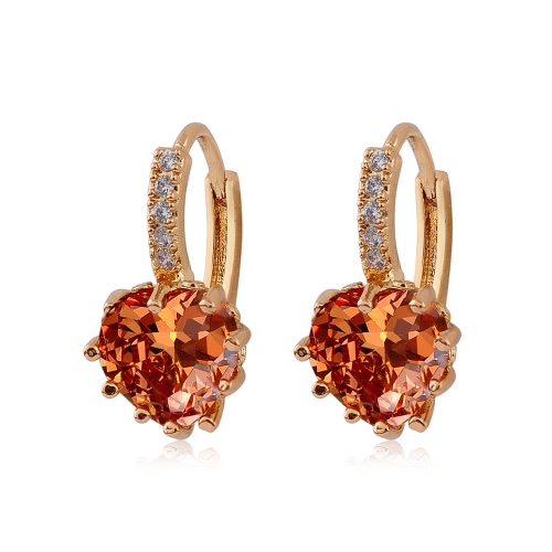 Позолоченные Роскошные уха серьги обруча Циркон Rhinestone Кристалл Мода уникальный Brilliant Сердце мотаться ювелирных изделий шарма повелительницы женщин подарка венчания партии
