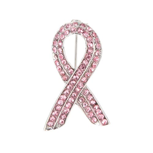 Элегантный блестящий Rhinestone груди Рак осведомленности ленты Форма Брошь