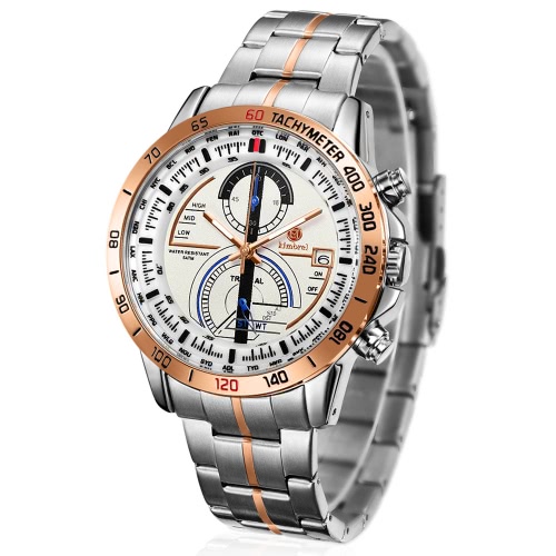 

Kimbrel Stainless Steel Multifunction Calendar Water-Resistant Men Watch