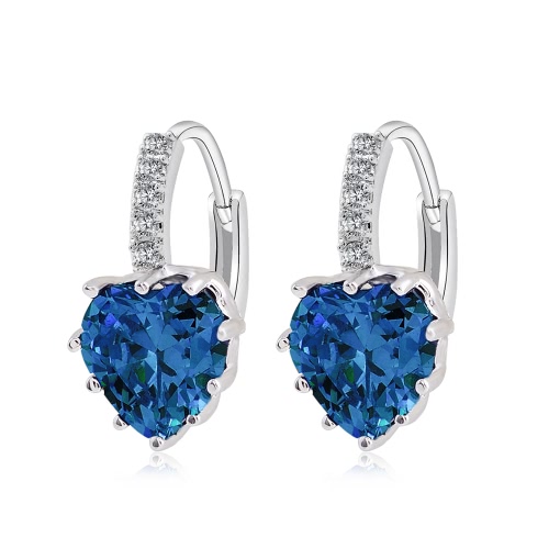 Позолоченные Роскошные уха серьги обруча Циркон Rhinestone Кристалл Мода уникальный Brilliant Сердце мотаться ювелирных изделий шарма повелительницы женщин подарка венчания партии