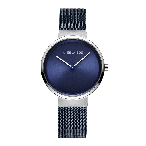

Angela Bos Lovers Stainless Steel Mesh Strap Ultra Thin Water Resistant Couple Watch