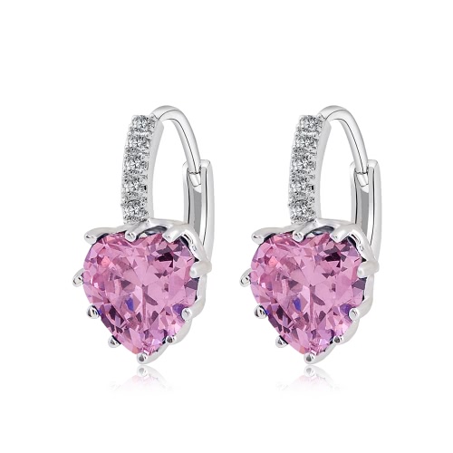 Позолоченные Роскошные уха серьги обруча Циркон Rhinestone Кристалл Мода уникальный Brilliant Сердце мотаться ювелирных изделий шарма повелительницы женщин подарка венчания партии
