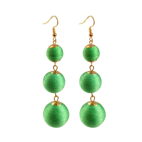 Мода Популярная классическая богемская проволока Curled Balls Line Ear Drop Earrings