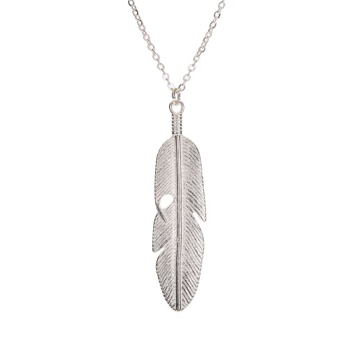 Женщины девушки нового способа шарма год сбора винограда ретро Choker Bohemia BOHO Стиль сплава перо ожерелье Длинный свитер цепи Заявление ювелирные изделия аксессуары