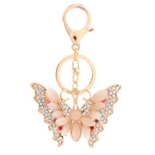 Красивый разноцветный кристалл Rhinestone опал бабочки кулон брелок моды женщин подарок ювелирных изделий автомобилей брелок кошелек сумочка очарование аксессуар