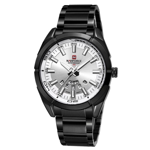 

NAVIFORCE 3ATM Water Resistant Stainless Steel Men's Analog Quartz Watch with Date Week