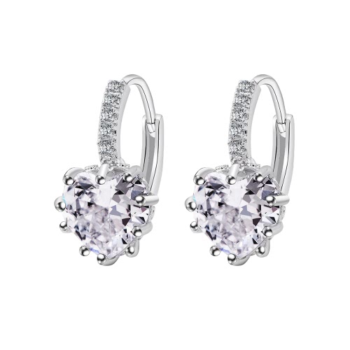 Позолоченные Роскошные уха серьги обруча Циркон Rhinestone Кристалл Мода уникальный Brilliant Сердце мотаться ювелирных изделий шарма повелительницы женщин подарка венчания партии