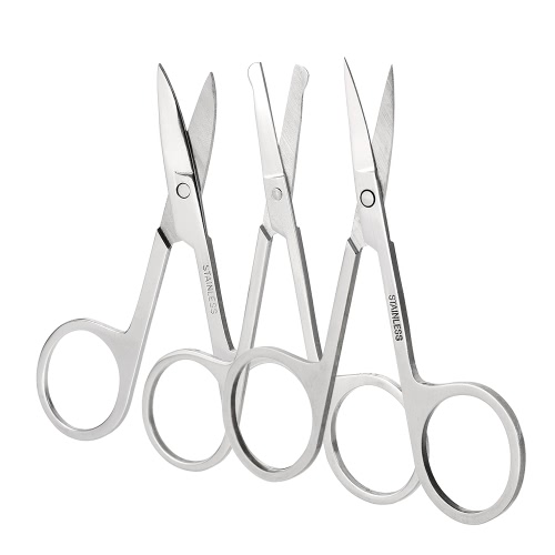 

Anself Round Tip Sharp Stainless Steel Scissors 3Pcs