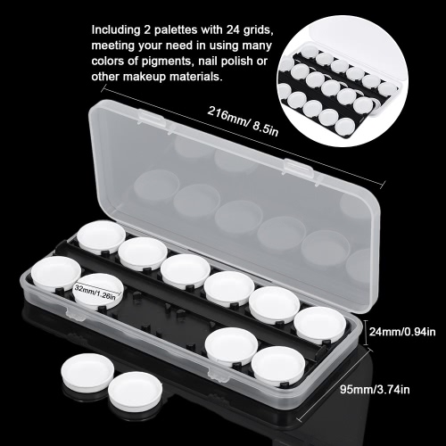 

2pcs/24Grids Nail Art Polish Manicure Print DIY Drawing Painting Tool Color Mixing Palette Dish Detachable Double-deck Box