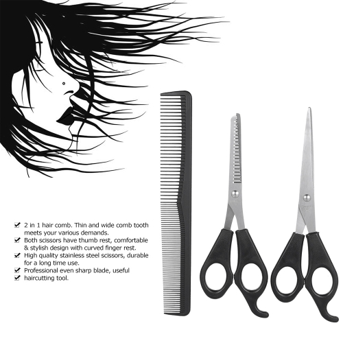 

3Pcs/set Hair Cutting Thinning Scissors Set Hair Scissors Hair Comb Set Professional Hairdressing Shears With Hair Comb