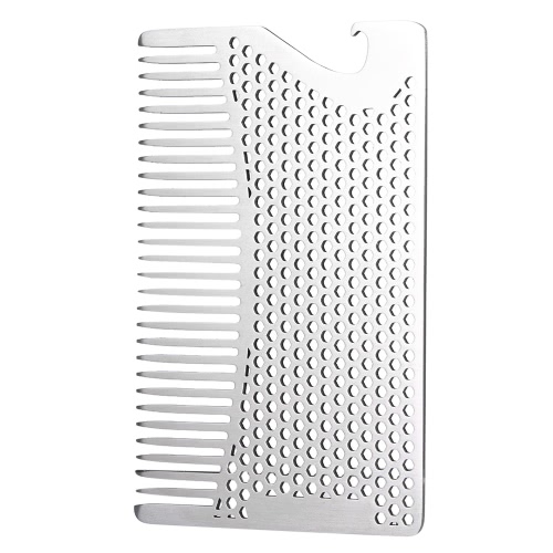 

Stainless Steel Mustache Comb Men's Shaving Brush Male's Pocket Brush Facial Hair Brush Bottle Opener
