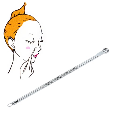 

Stainless Blackhead Comedone Facial Acne Cleaner with Double Ends