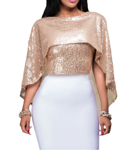 

Сексуальная женская верхняя часть Sequin Нерегулярные Hem Backless O-Шея молния блузка
